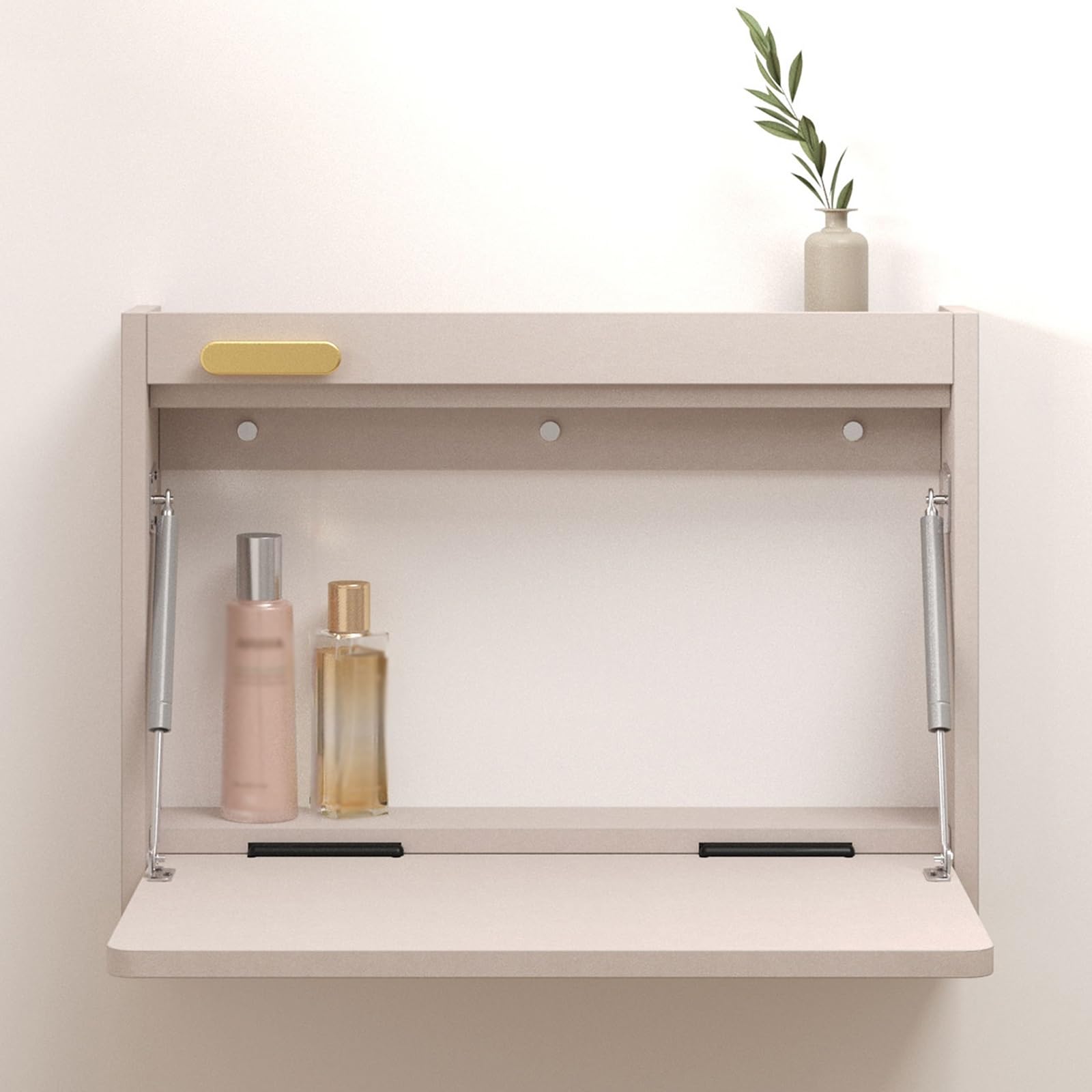 asdchZen Wall Mounted Folding Desk, Space-Saving Floating Table For Home Office, Kitchen, Laundry Room & Balcony-Compact 56Cm/22In Design, Stylish & Functional,C-56cm/22in