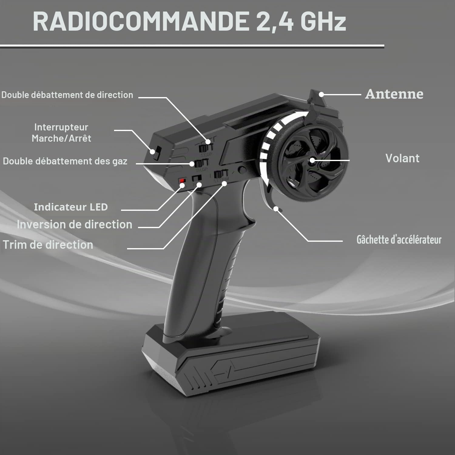 volantexrc Bateau Télécommandé, RC Bateau débutant, 2,4 GHz Haute Vitesse Bateaux avec Alarme de Batterie Faible pour Adultes (Atomic XS)