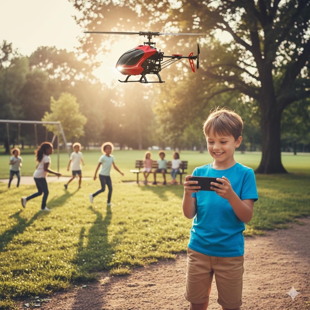 Elicottero Drone con Fotocamera 2MP Integrata WIFI, Volo Stabile e Telecomando 1-Clic, LED Frontale, Supporto Smartphone, Figure Aeree