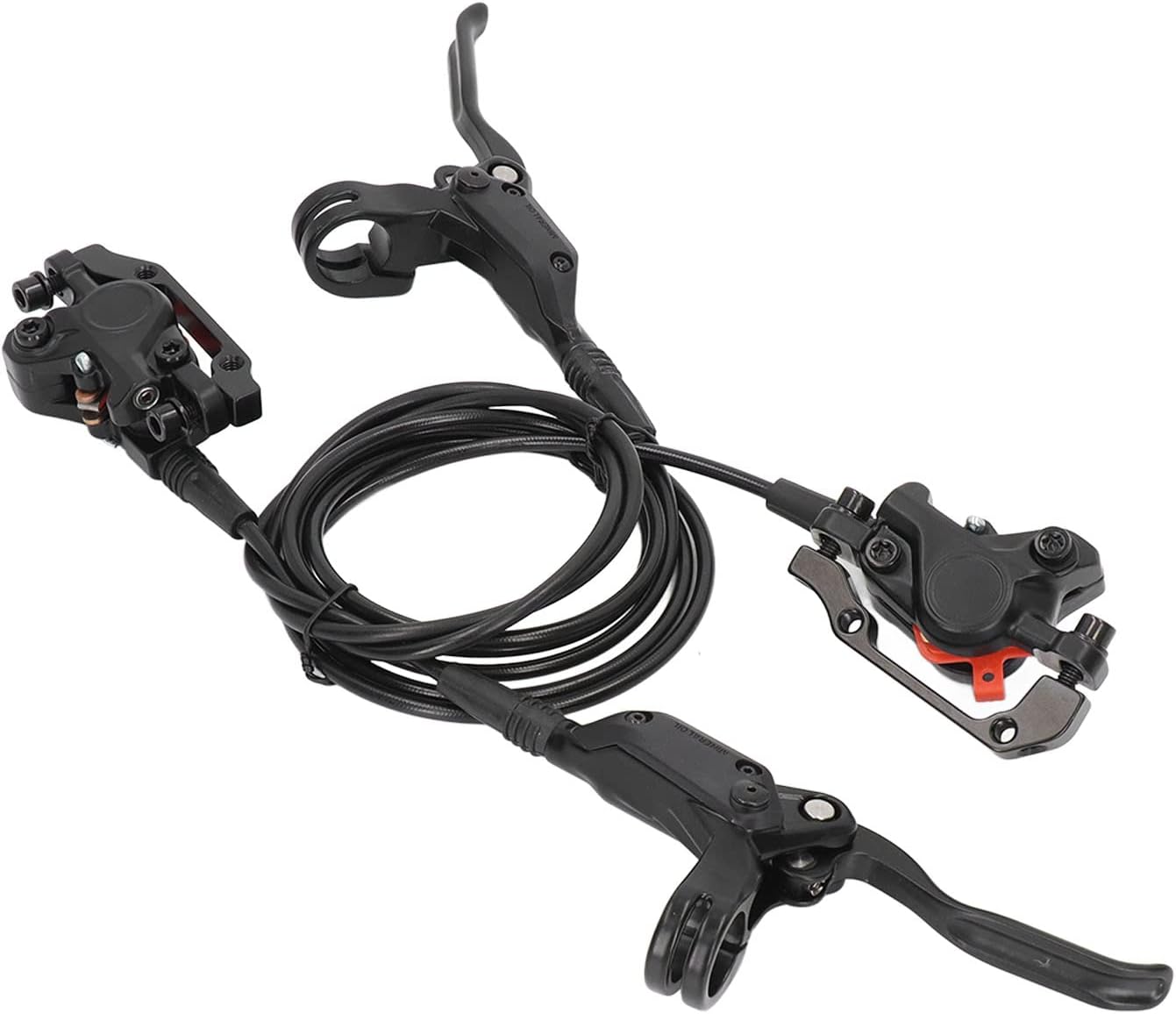 E Bike Disc Brake Set 2pcs Electric Bike MTB Hydraulic Disc Brakes 4 Piston Front Rear Oil Pressure Disc Brake Set for Modification