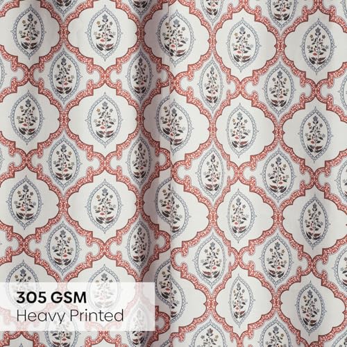 Image of haus & kinder Digital Printed Cotton Window Curtain 5 Feet Long Pack of 1 Window Curtain, 5 Feet Curtain for Window (Heritage Medallion, Multi 130x152 CM)