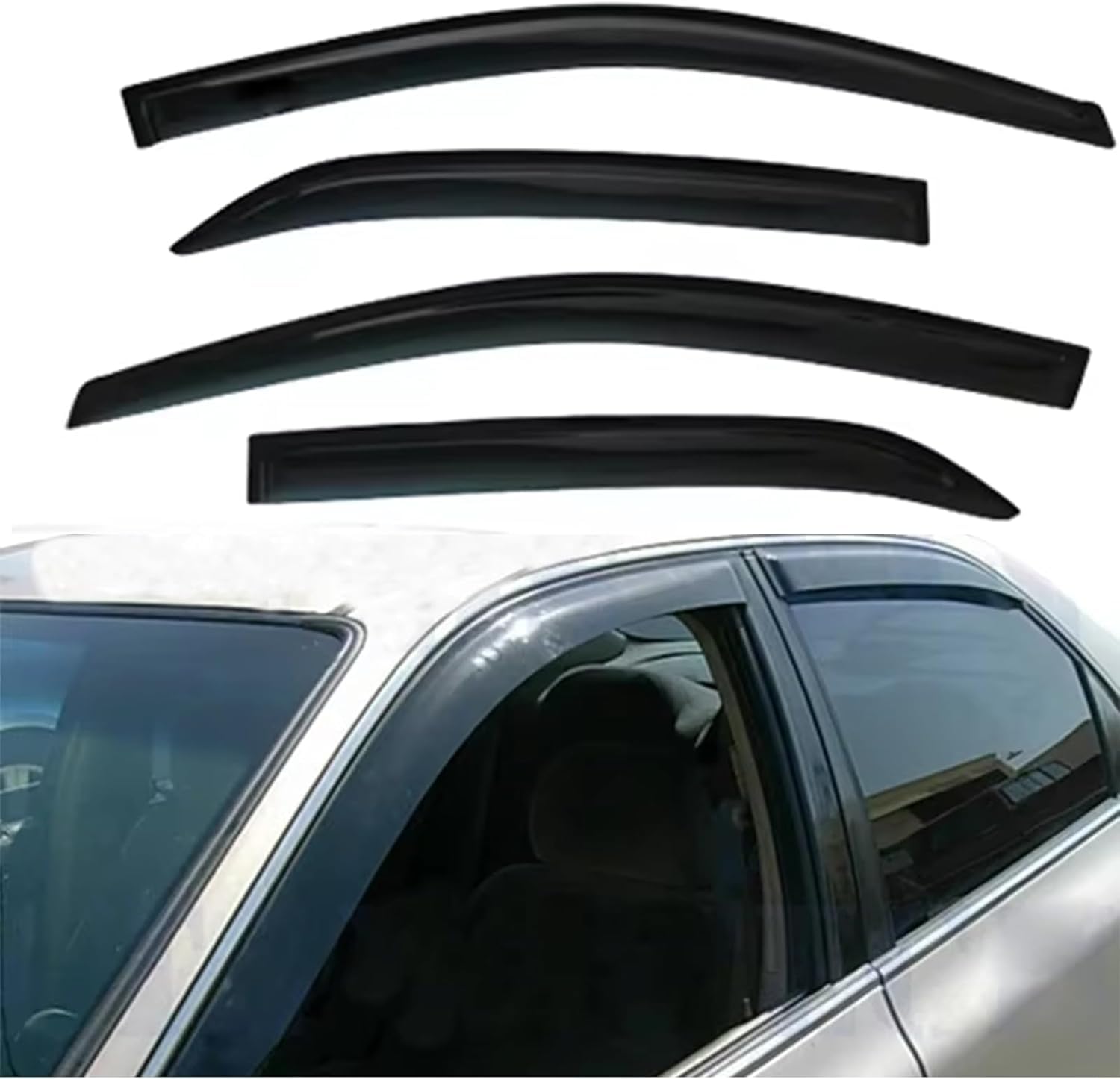 PLAKDFUU Wind Deflectors Rain Guards for Accord Sedan 1994 1995 1996 1997 4Pcs, Side Window Visors Block UV & Rain, Fresh Air Flow