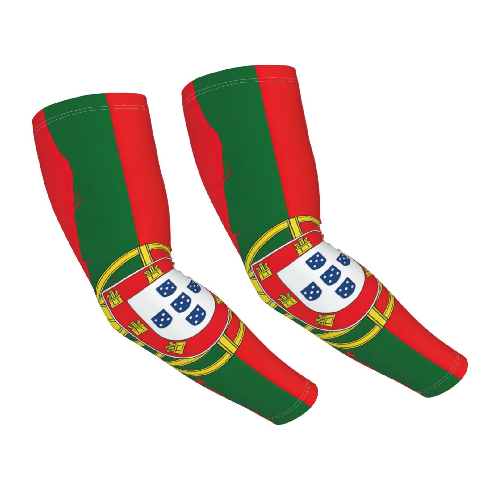 DUWAA Portugal Flag With Country Print Cooling Arm Sleeves For Men Women, Arm Sleeves With Thumb Hole, For Work Sport Tattoo Cover Up