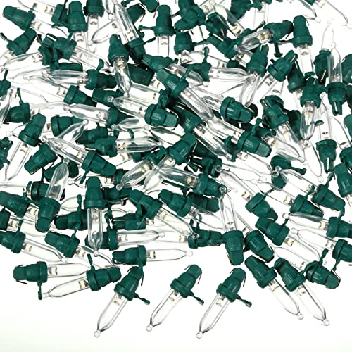 Remagr 120 Pcs Christmas LED Replacement Bulb Mini Wide Angle LED Xmas Bulbs Tree Light Outdoor String Light Replacement for Christmas Garden Party Decor(Green Base with Warm White Bulb) by Remagr - Image 3