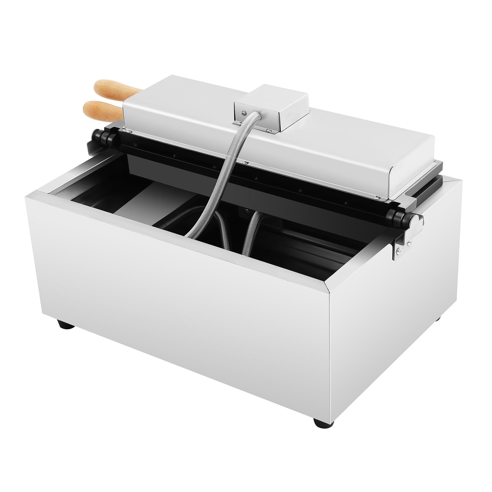 Commercial Waffle Maker Taiyaki Fish Waffle Maker,Non-Stick Baker Machine With 122-572? Temp Range and Time Control, Teflon-Coated Baking Pan Stainless Steel Body,Double-sided heating plate