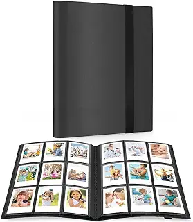 Ailunate チェキ アルバム チェキ帳 大容量 ファイル チェキホルダー ポラロイド ケース 収納 インタックスミニ 保管 360枚 ブラック
