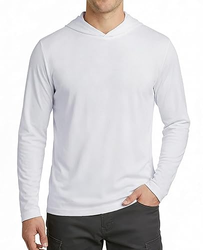 Ecosunny Men's Sun Protection Hoodie Shirts UPF 50+ Long Sleeve