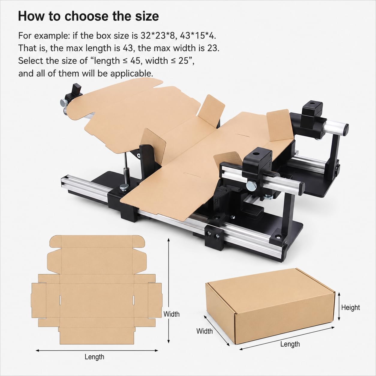 Herramienta plegable manual ajustable (longitud 25 cm, ancho 55 cm)
