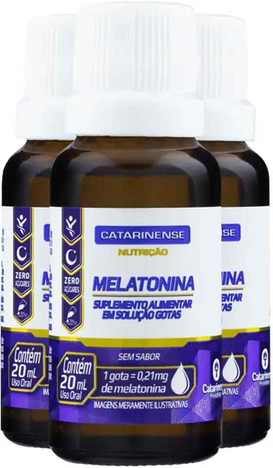 Kit com 3x Melatonina em Gotas 0,21mg por gota - Catarinense 20ml