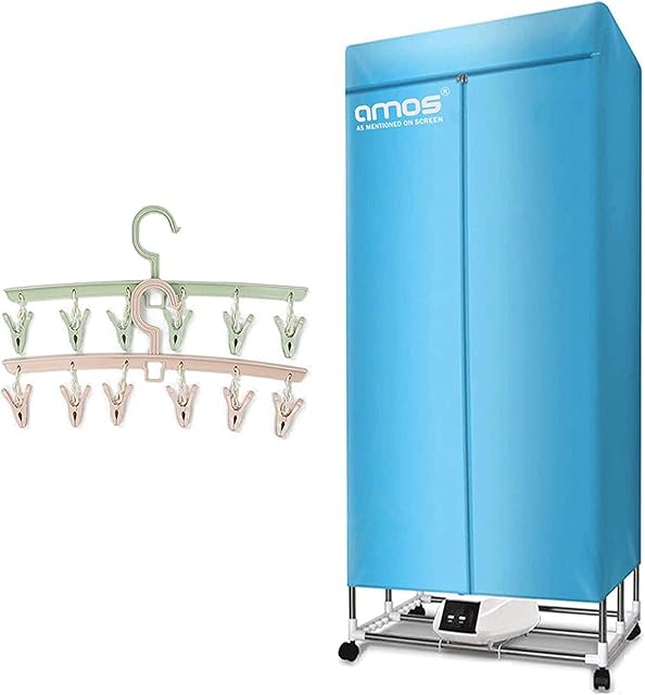 AMOS Eezy-Dry 15kg 25 Items Electric Clothes Dryer 1300W + 2 x 6-Peg Laundry Airer