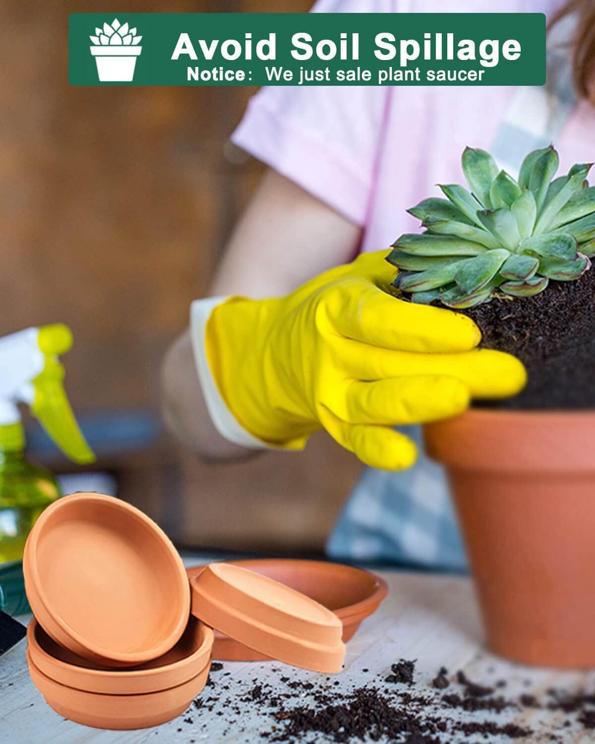 vensovo Plant Pot Saucer Set - Includes 2 Pack 9-Inch Ceramic Plant Saucer and 32 Pack 3-Inch Terracotta Plant Saucer,Perfect for Indoor or Outdoor Use