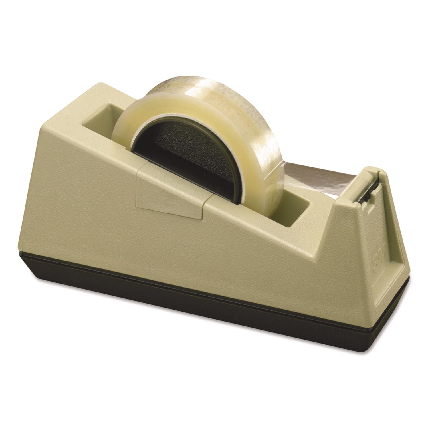 3M Scotch C25 Heavy-Duty Weighted Tape Dispenser, 3-Inch Core, Plastic, Putty/Brown