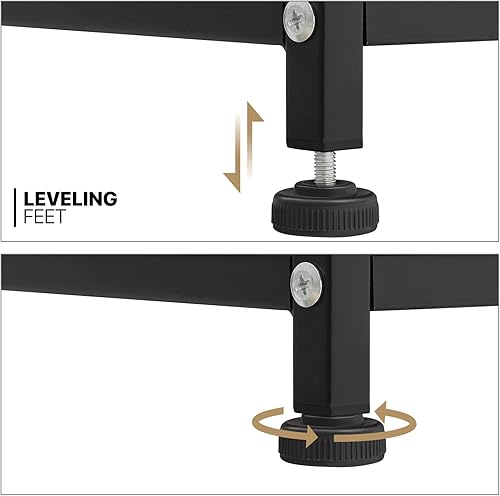 Miniatura 7 de MoNiBloom Mesitas de noche con estante de almacenamiento y cajón de tela, mesita de noche industrial de 2 niveles, mesa auxiliar para dormitorio,