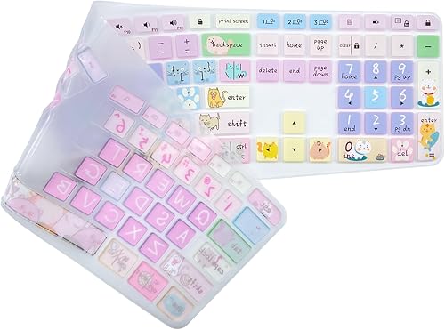 Miniatura 8 de Funda de silicona para teclado compatible con Logitech Ergo K860, diseño ergonómico de EE. UU., accesorios Logitech K860, lindo gato