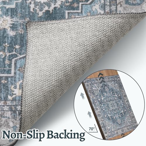 Image of Tangsoo Farmhouse 6x9 Washable Area Rugs for Living Room, Non Slip Rug