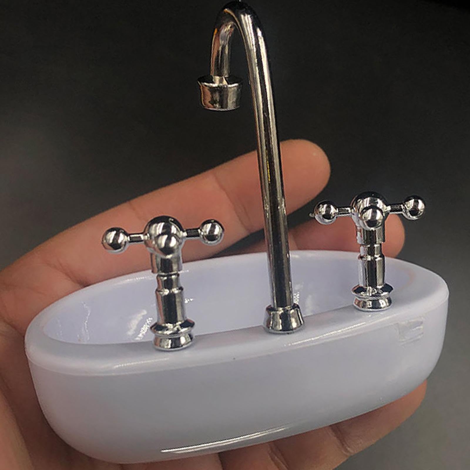 Set di accessori da bagno per casa delle bambole in scala 1/6 con vasca da bagno in miniatura, WC e modello lavabo per action figure da 30 cm