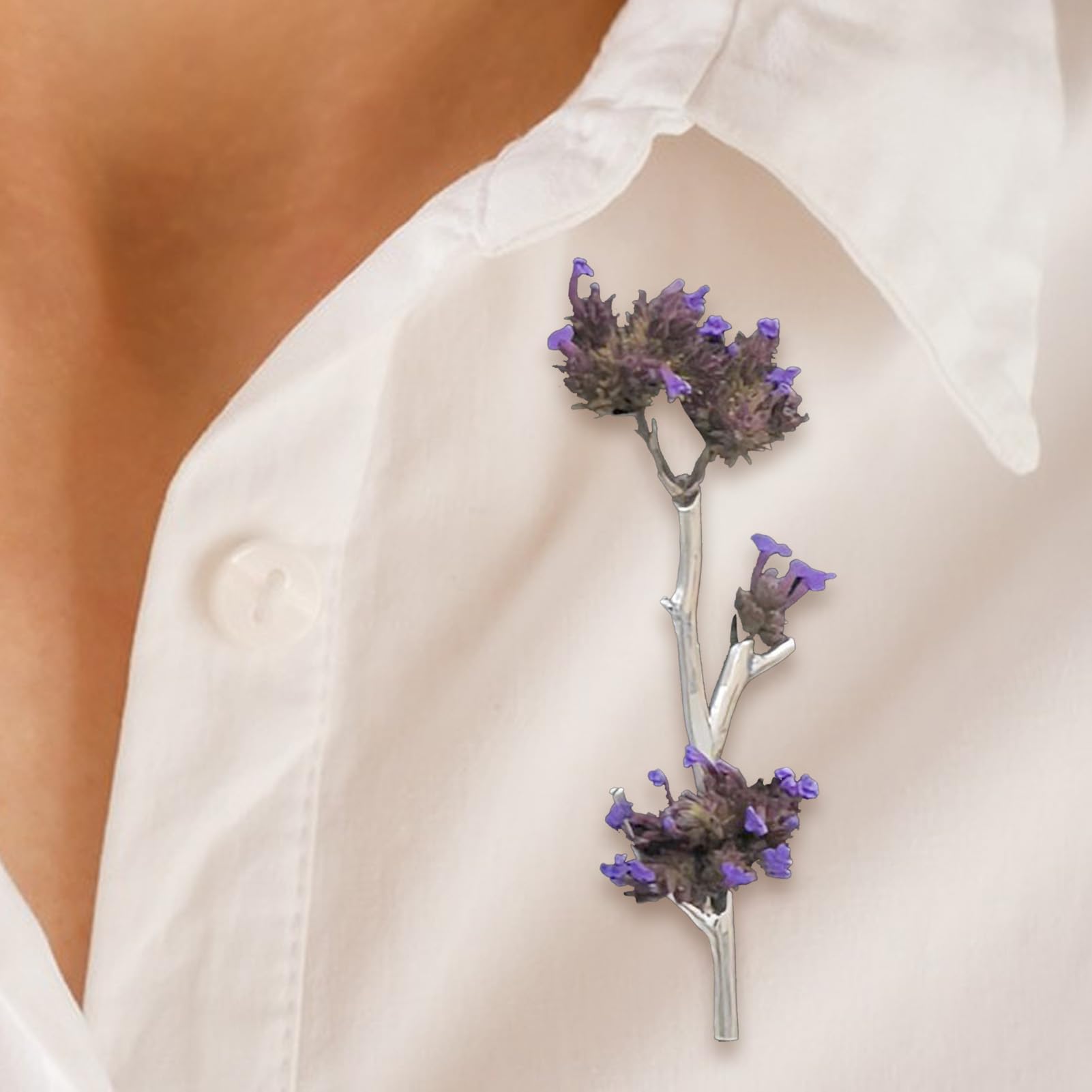 Broche Porta Ramo | Pin para Flores Frescas y Secas con Forma de Rama | Accesorio Elegante para Chaqueta, Sombrero Bolso | Para Bodas, el Día a Día