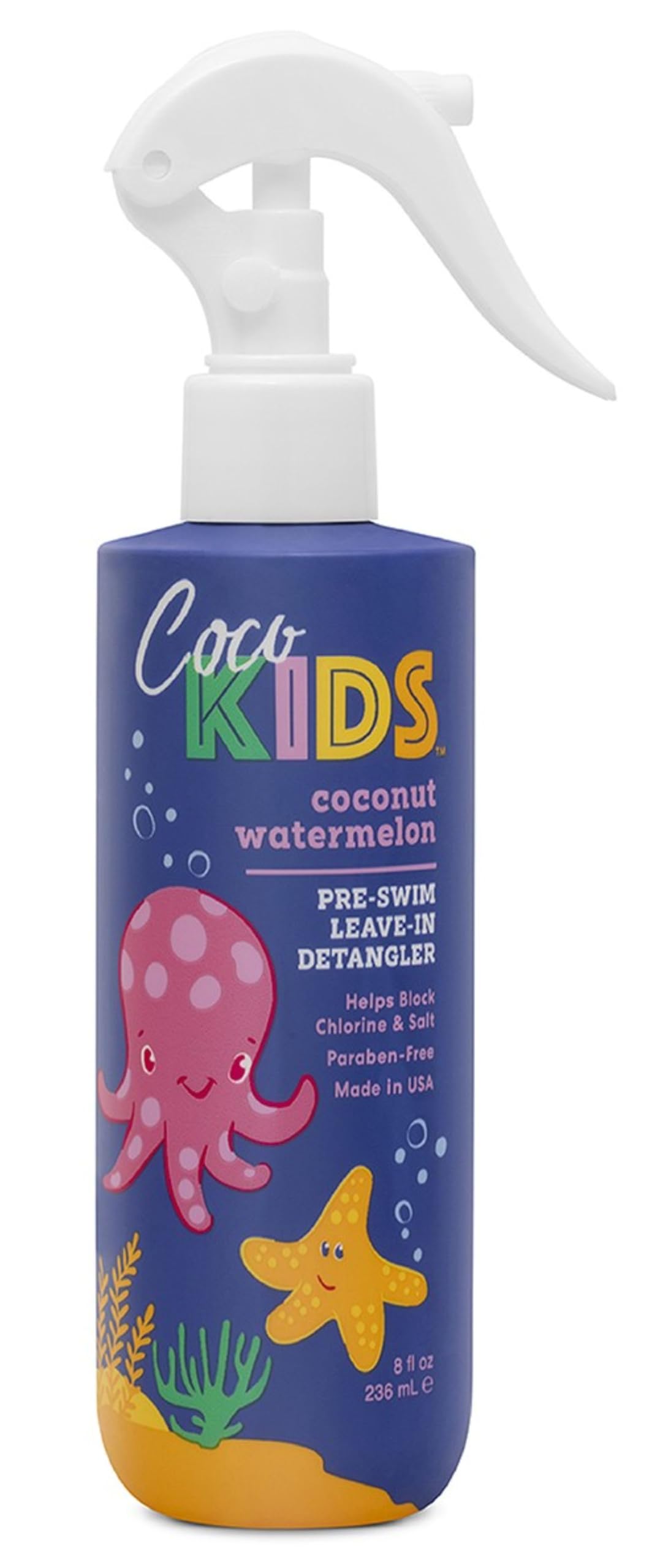 Cocomagic CocoKids Pre-Swim Leave-In Detangler | Hair Pre-Swim Protection from Chlorine & Saltwater | Hair Detangler Spray for Kids, Tear-Free, Paraben-Free | Coconut Watermelon Scent (8 Fl Oz)