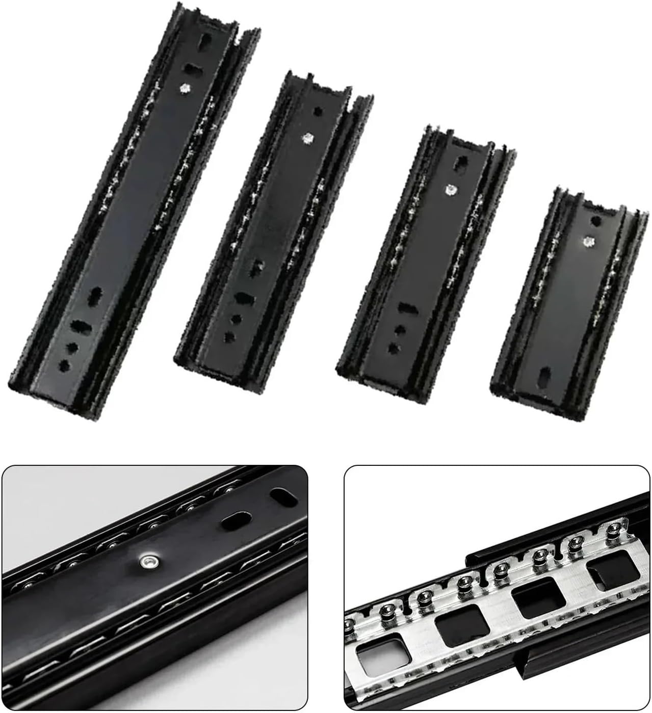 5/6/8Inch Steel Drawer Slides Track Rail Sliding Three-Section Ball Bearing Cabinet Slides (150mm)