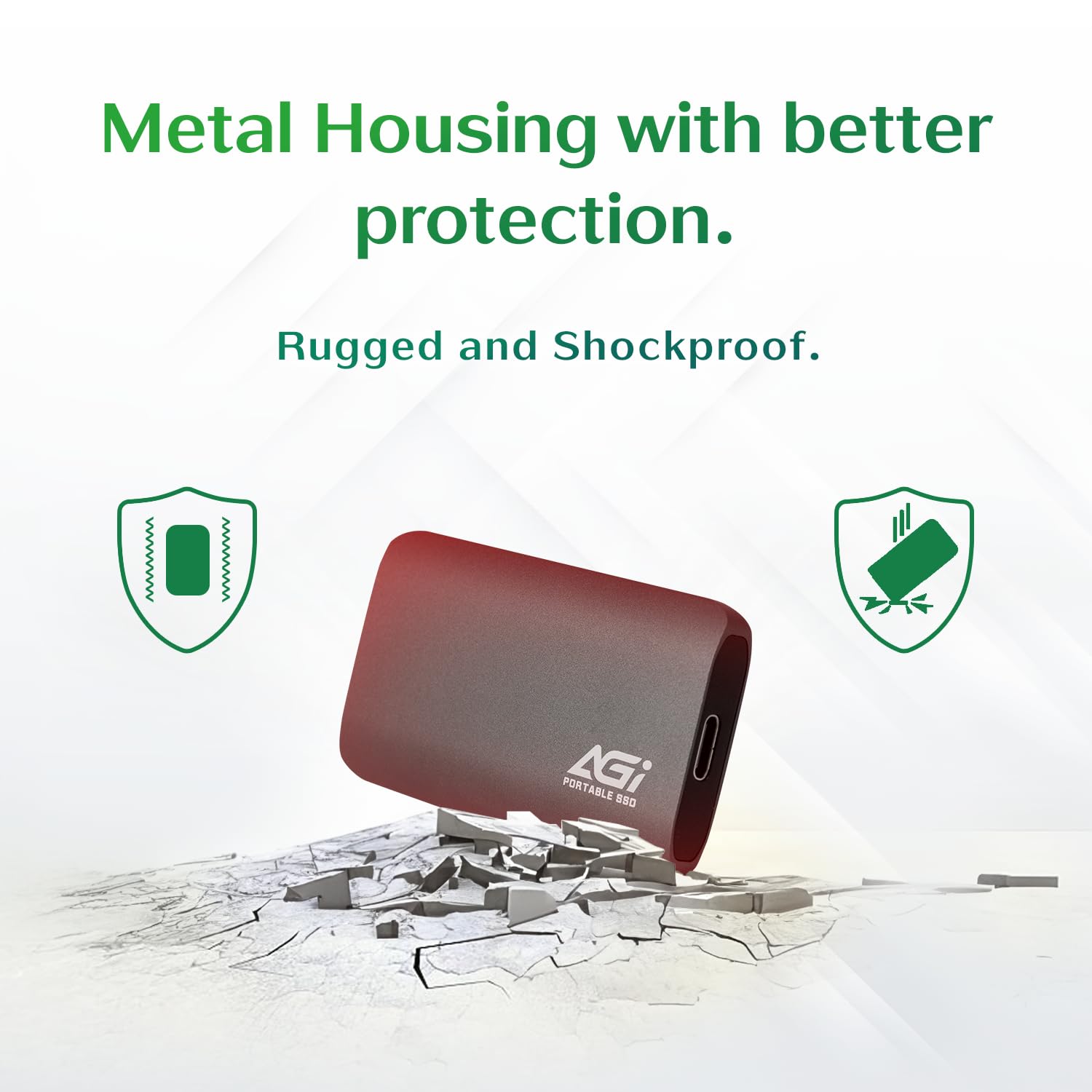 AGI 1TB External SSD, USB3.2 Gen2 [PS4 / PS5 Operation Verified