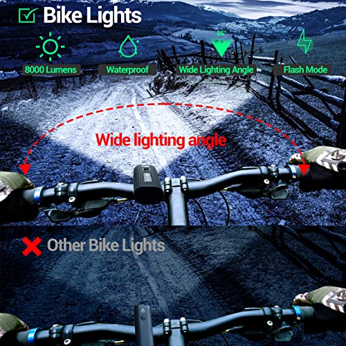 Fzh Bike Lights Set Ultra Bright Usb Rechargeable Bicycle Light 6+4Modes, Waterproof Bike Headlight And Back Rear Led Taillight For Cycling Safety Road Mountain Night Riding #TOP2