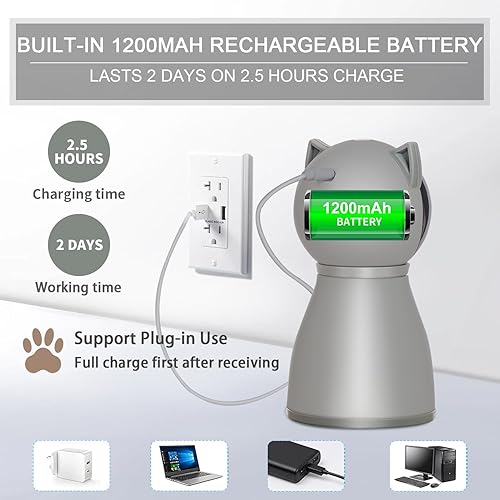 Miniatura 4 de YVE LIFE Juguetes láser para gatos de interior, juguete láser automático recargable de 4 generación de trayectoria aleatoria real activada por