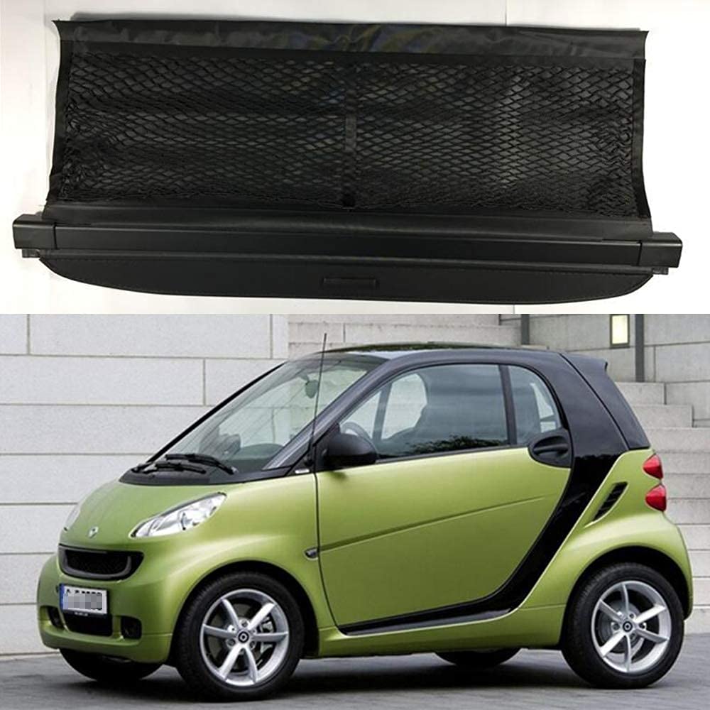 Cache Bagages pour Smart 451 fortwo 2009-2014, Panneau Rétractable Noir