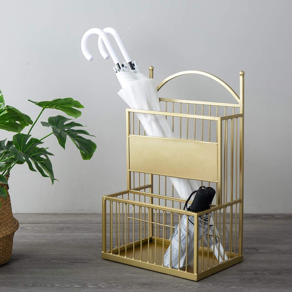 Porte-parapluie en métal noir pour entrée de bureau et maison