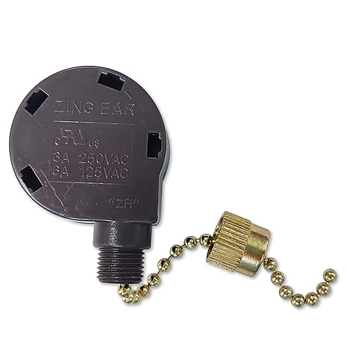 Miniatura 4 de Interruptor de cadena de tracción Zing Ear ZE-268S5 Ventilador de techo de control de 4 velocidades 5 cables 6A 125VCA 3A 250VCA Kit de reparación