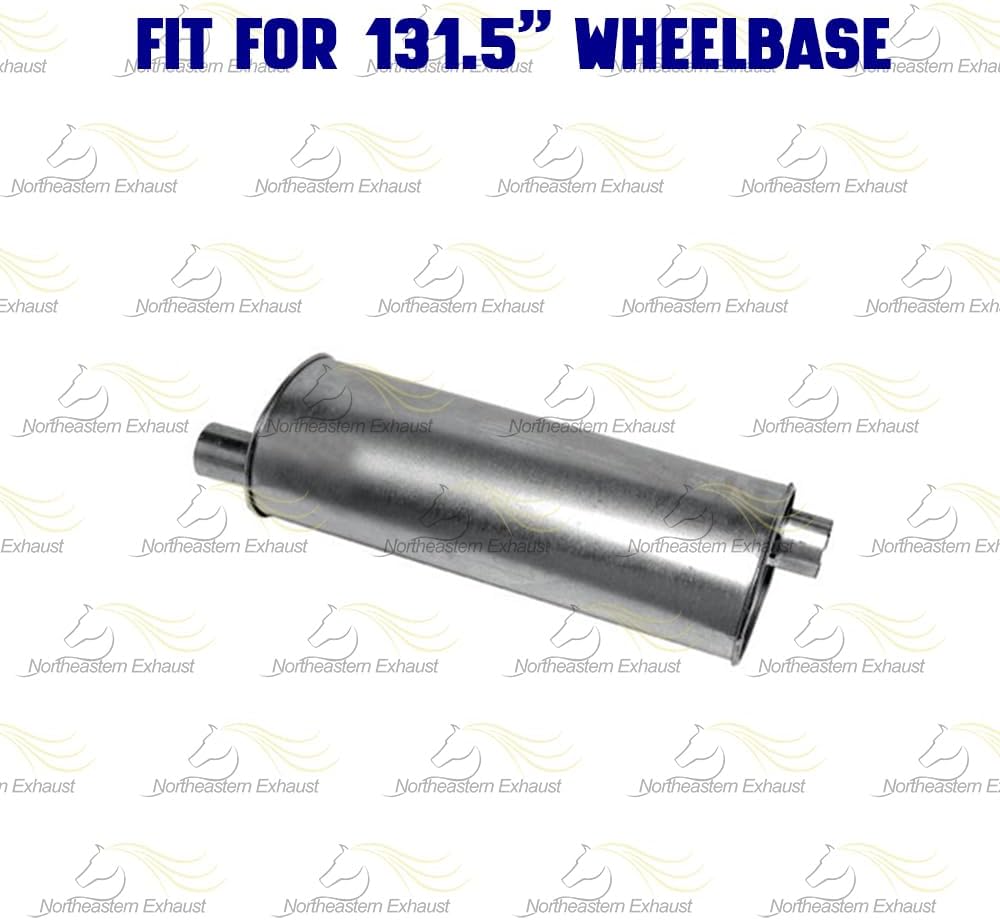 Exhaust Kit Intermediate Pipe, Muffler and Tail Pipe Compatible for 1996-1998 Chevy C1500 4.3L | 96-98 Chevy C1500 5.0L | Stainless Steel | Northeastern Exhaust | Free Clamps and Gasket Included