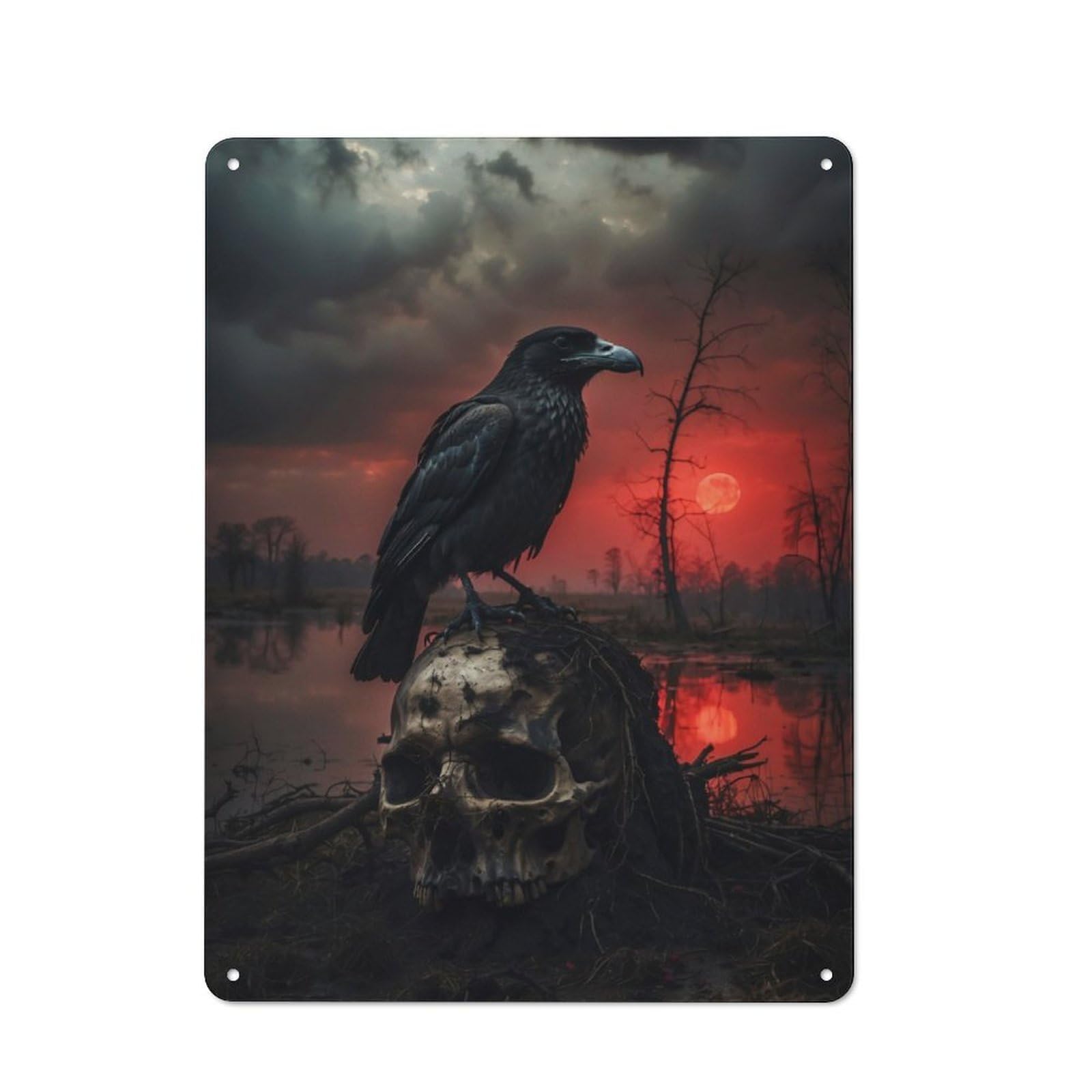 Junmoney Silence Of The Swamp Metal Plaque 40X30cm With For Pub Or Café, Rustic Decor, For Garage, Workshop And Man Cave Decoration