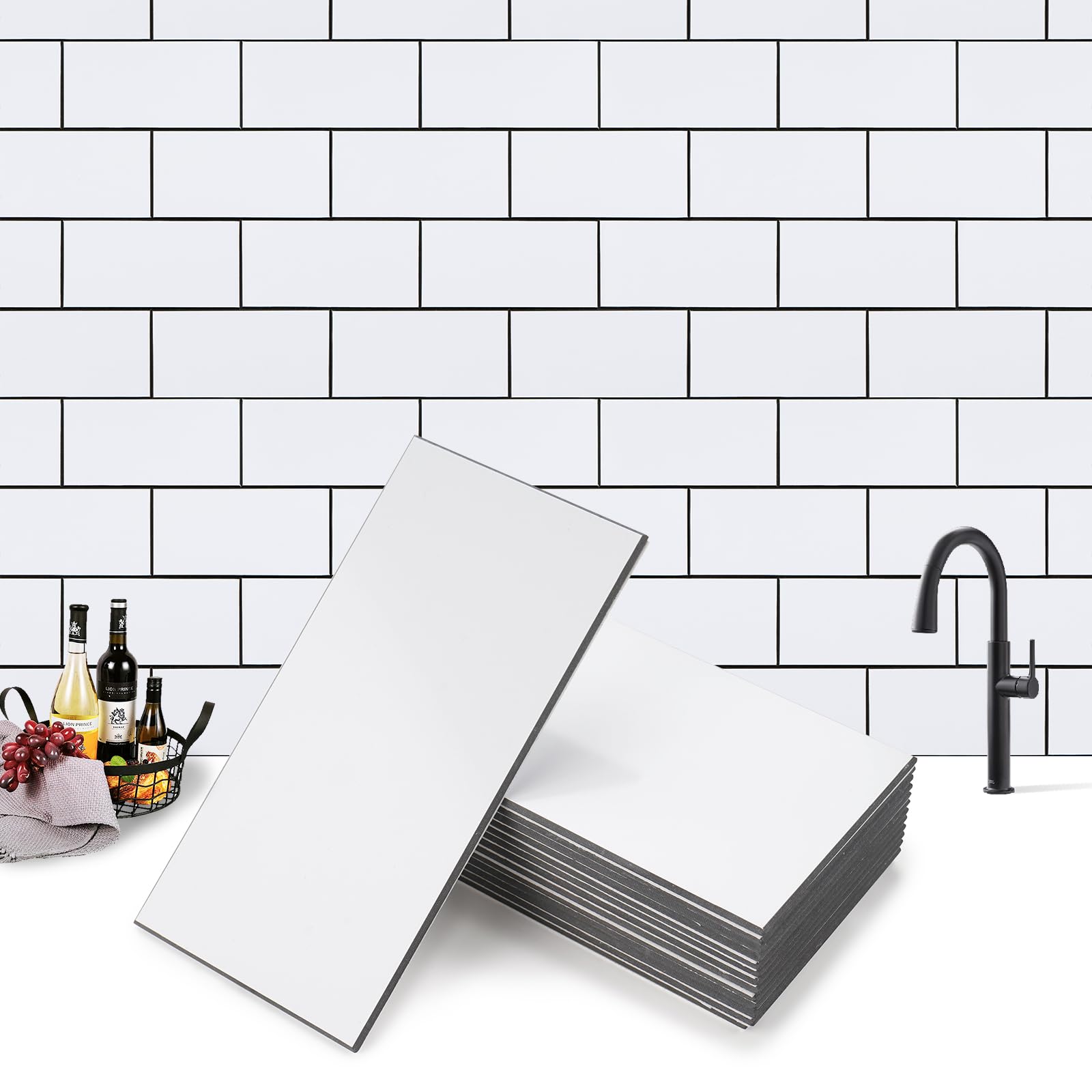 V-MOZZA Faux Stone Peel and Stick Backsplash Tile