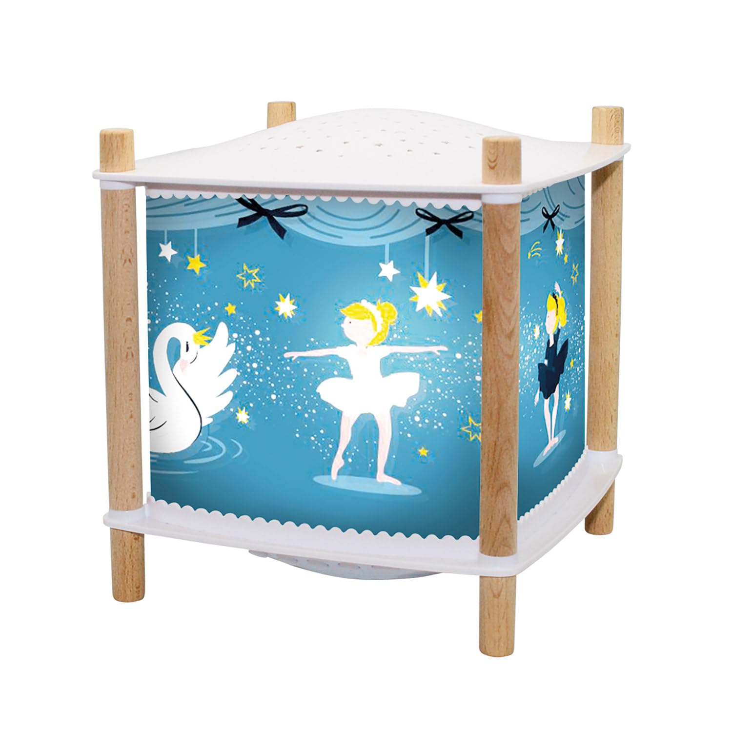 Trouseelle – Bailarinas – Luz nocturna – Farol Revolution 2.0 – Regalo para niños – Proyector de estrellas musicales – Música e historias de noche en streaming, detecta los pants – Recargable