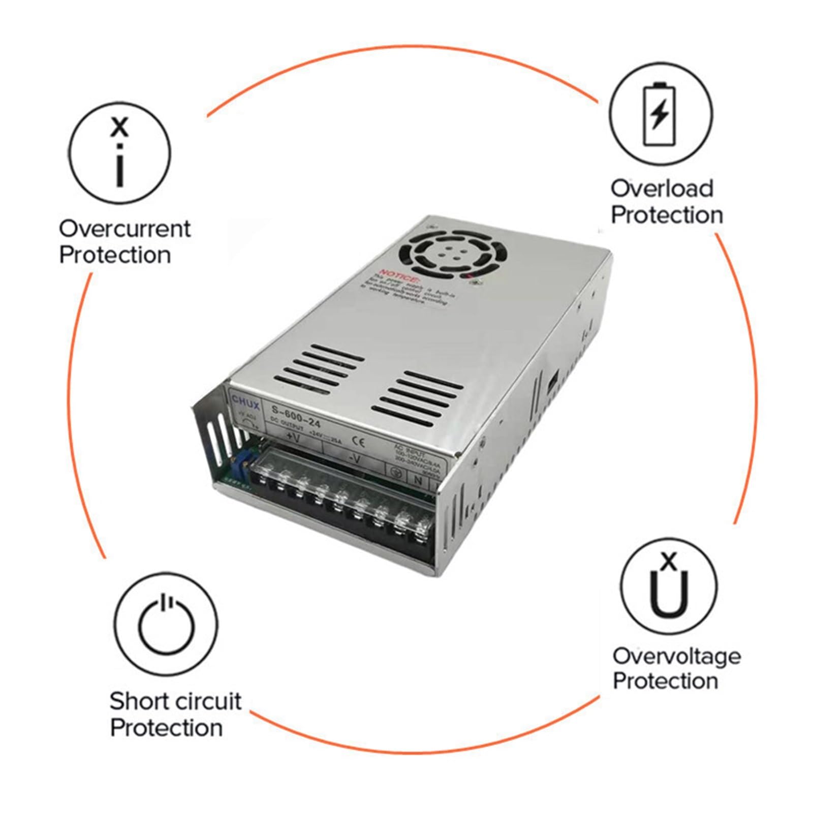 Adaptador de fuente alimentación conmutada regulada 600 W, 0-12 V, 15, 24, 27, 36, 48, 50, 60, 72, transformador LED, adaptador Alta precisión(0-60V 0-10A)