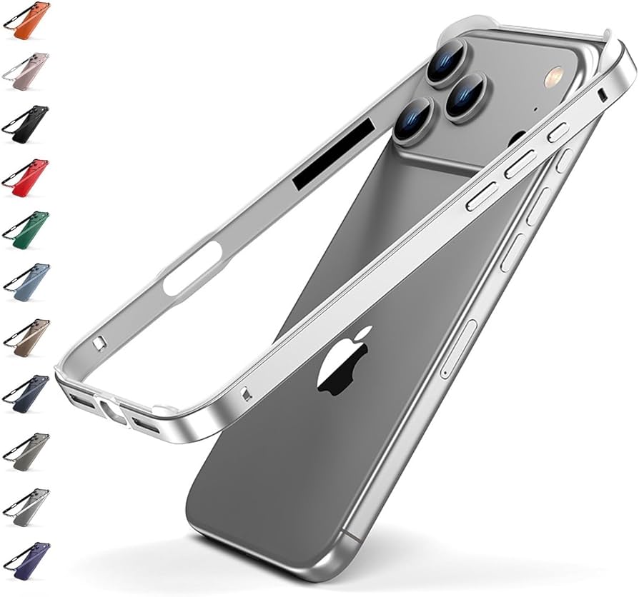 for iPhone 17 Pro Max Bumper Case, for iPhone Metal Case with