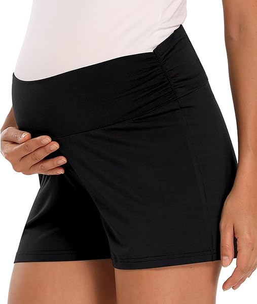 Risipu Pantalones Cortos de Maternidad Elásticos con Bolsillos