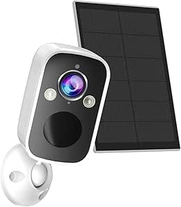 2K Solar Security Camera Wireless Outdoor with Solar Panel, Security Cameras for Home Security with Motion Detection Spotlight Siren Alarm, Color Night Vision, 2-Way Talk, Waterproof, Cloud/SD Storage asin的图片