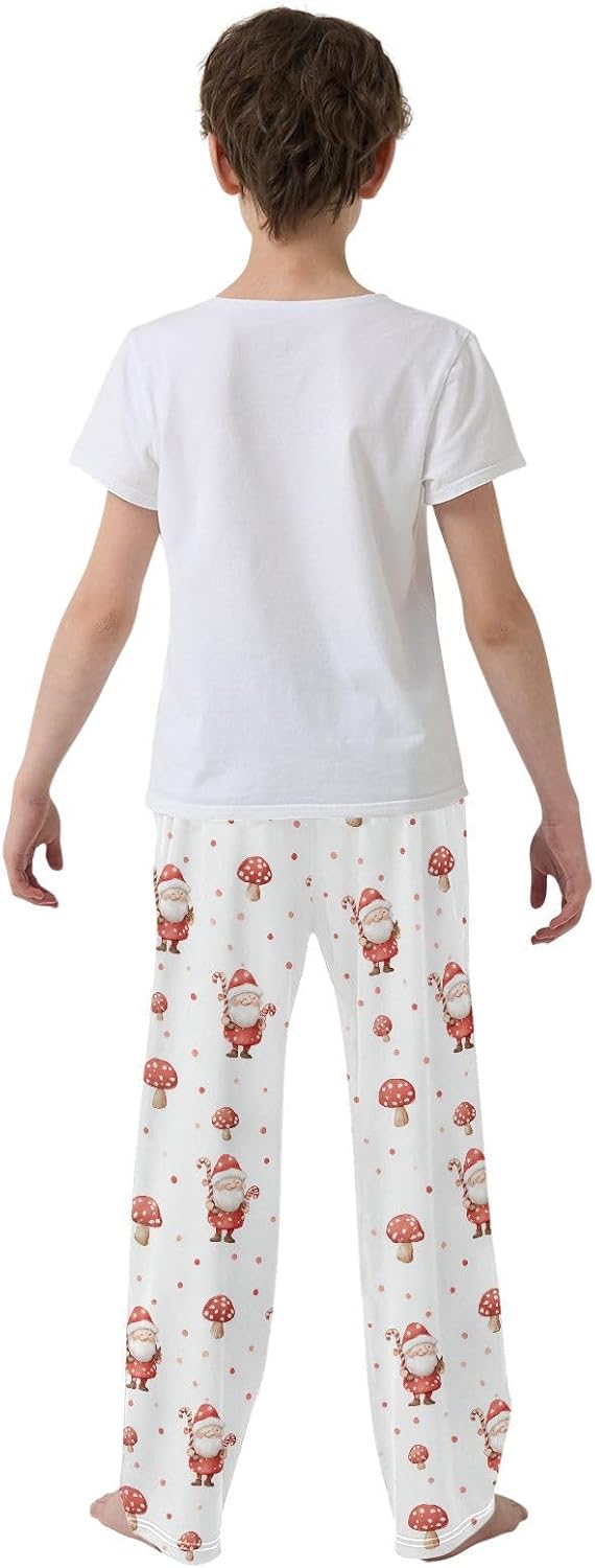visesunny Boys' Pants Watercolor Cute Santa Claus Mushroom Jogger Pants Elastic Waist Long Bottoms Trousers S-XL
