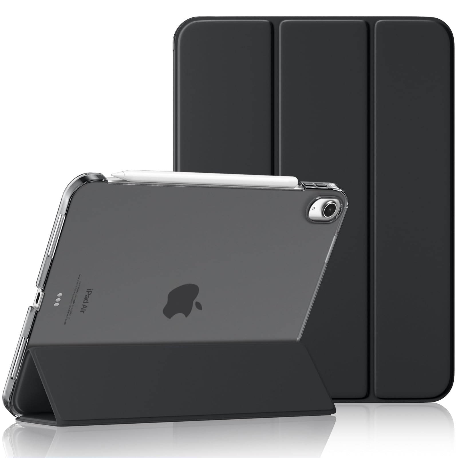 Maledan Hülle für iPad Air 11 Zoll (M4 2026/M3 2025/M2 2024) & 10,9" | iPad Air 5./4. Gen. (2022/2020) Schutzhülle, Ultraleicht, Auto Schlafen/Wachen, Matte PC-Rückseite, Schwarz