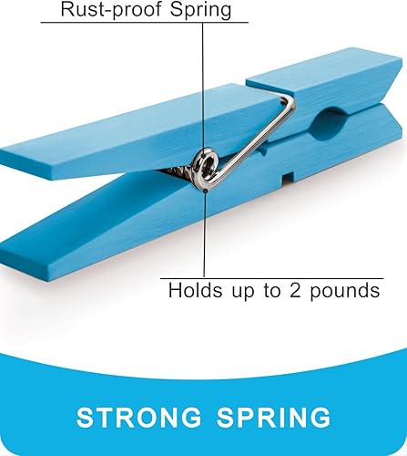 Vista 47 de Alfileres de ropa de madera para manualidades, pinzas de cierre de agarre fuerte, clips de ropa de madera de abedul, pinzas de ropa para colgar