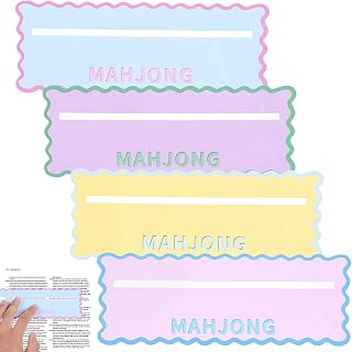 4 Pcs Mahjong Line Finder Card Guide, PVC Line Reader Cards, Mahjong Accessories and Gifts for Beginners and Lovers, Colorful Portable Accessories for Game Night, Parties, Competitions, Travel