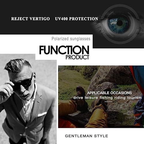 Miniatura 7 de FEIDUSUN Gafas de sol polarizadas para hombres y mujeres gafas de sol retro negras para conducción pesca protección UV
