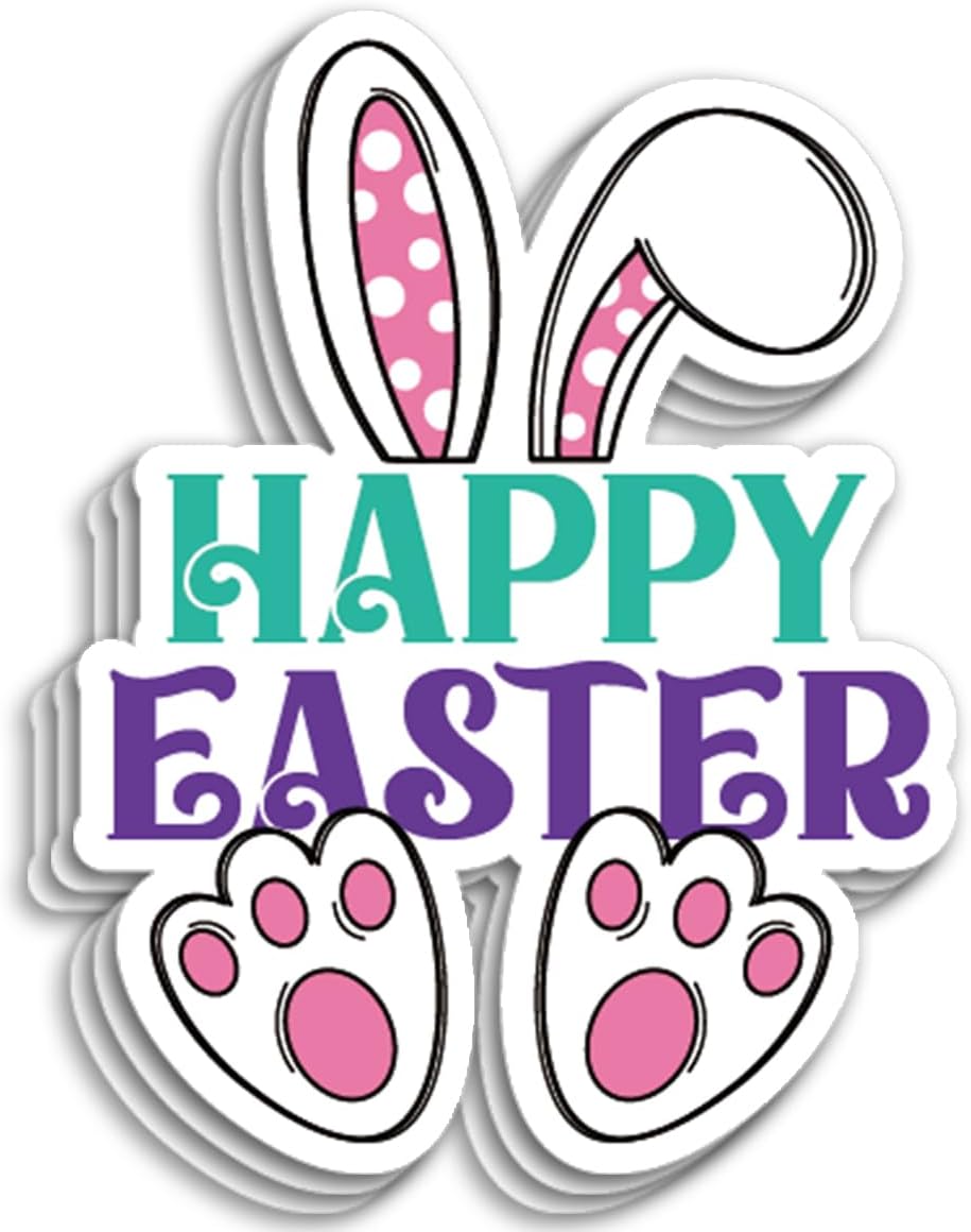 200 PCS Happy Easter Packaging Stickers,Bunny Sticker for Small Business Envelopes Shipping Boxes Gift Packaging Party Decor