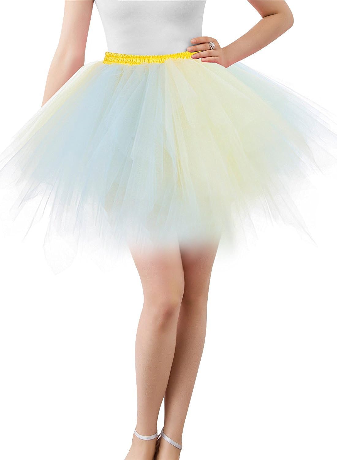 Adult Women 80's Tutu Skirt Layered Tulle Petticoat Halloween Tutu