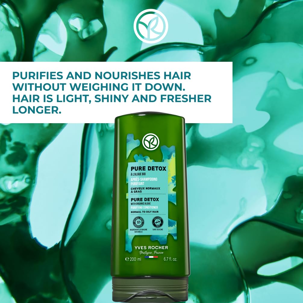 Yves Rocher Pure Detox Deep Cleansing Hair Conditioner Balm with Microalgae Extract - 200 ml. / 6.8 fl.Oz