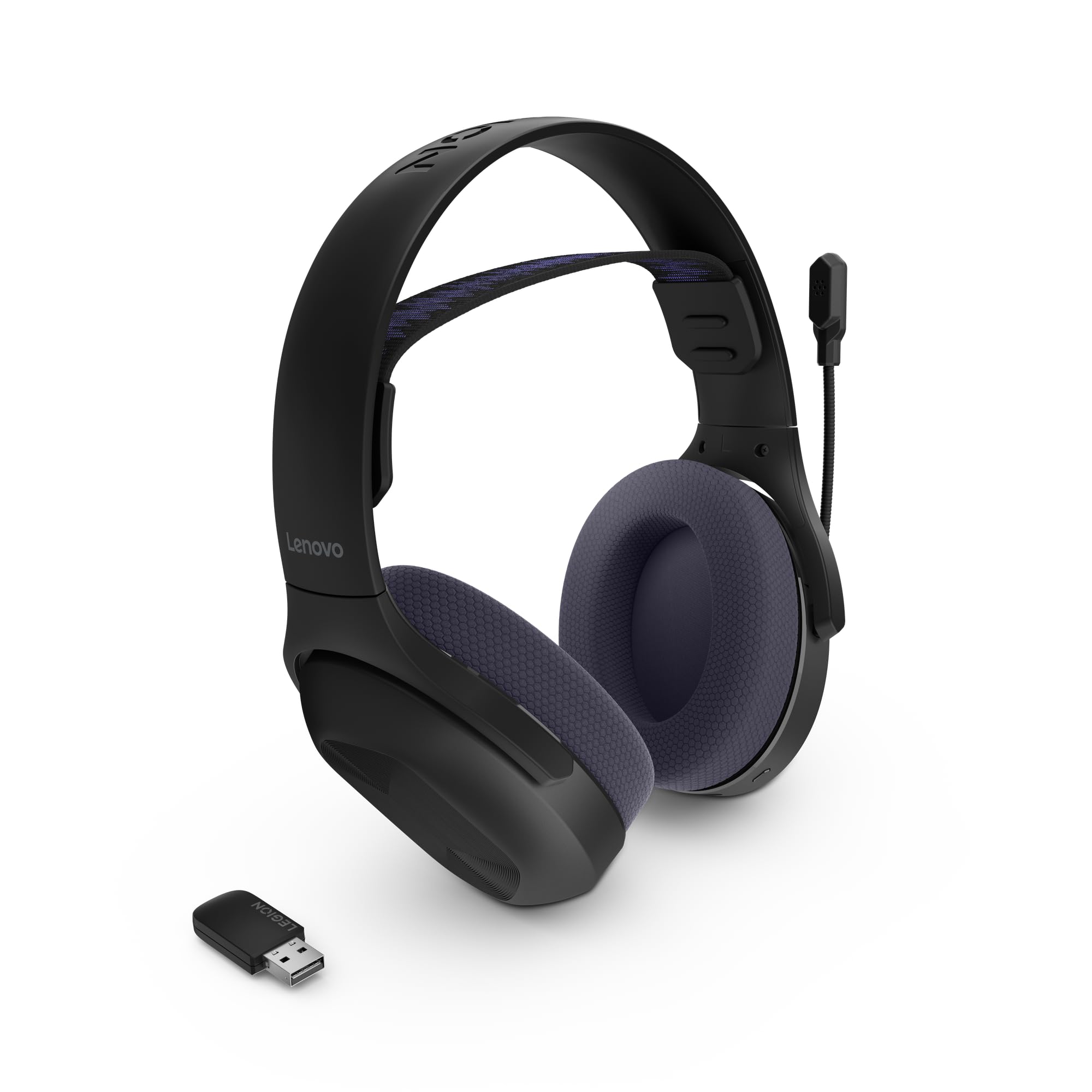 Lenovo Legion H410 Casque de Jeu sans Fil | Casque de Jeu | Noir/Violet foncé