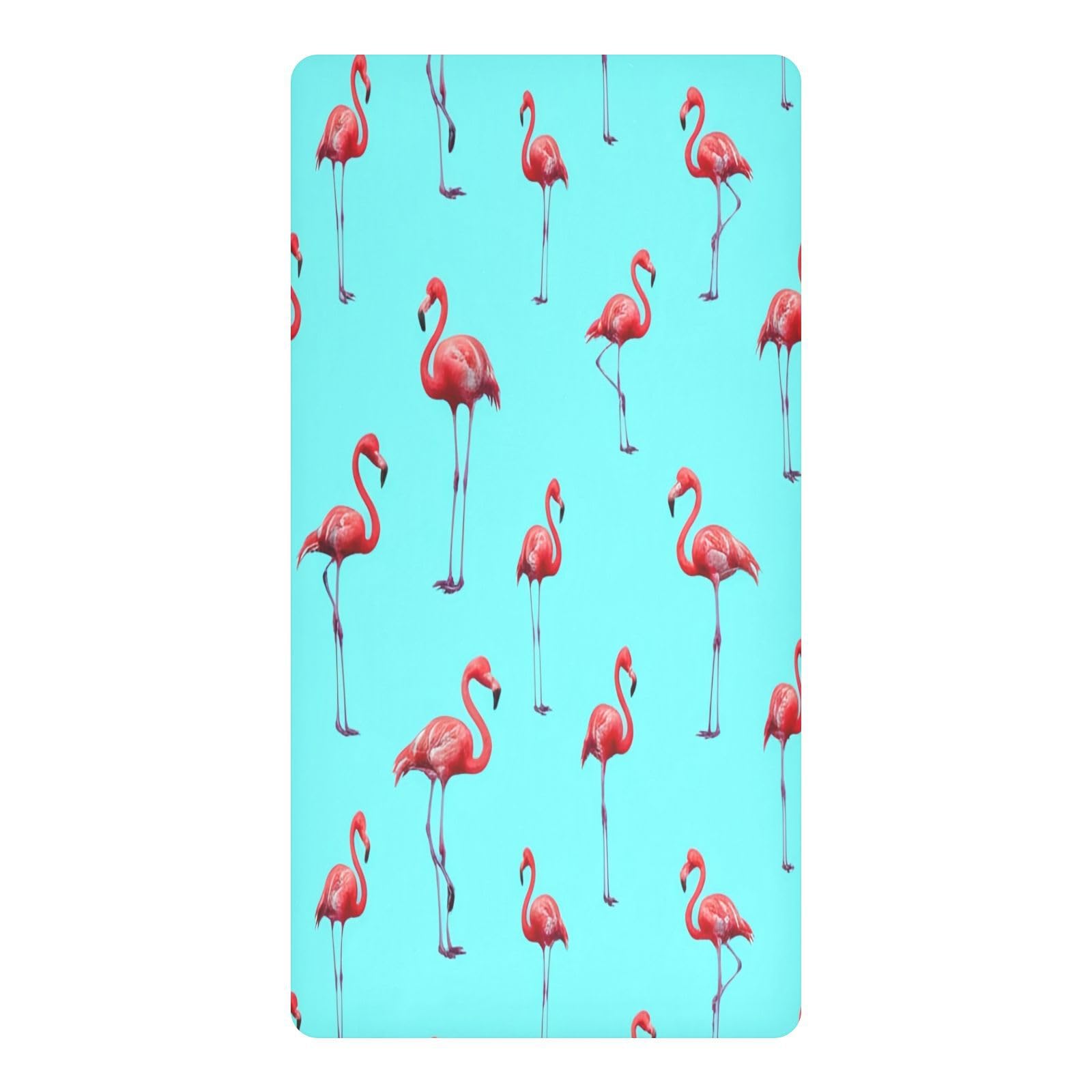 JiangGgen Cartoon Flamingos Baby Crib Sheet Soft Breathable for Standard Crib-M
