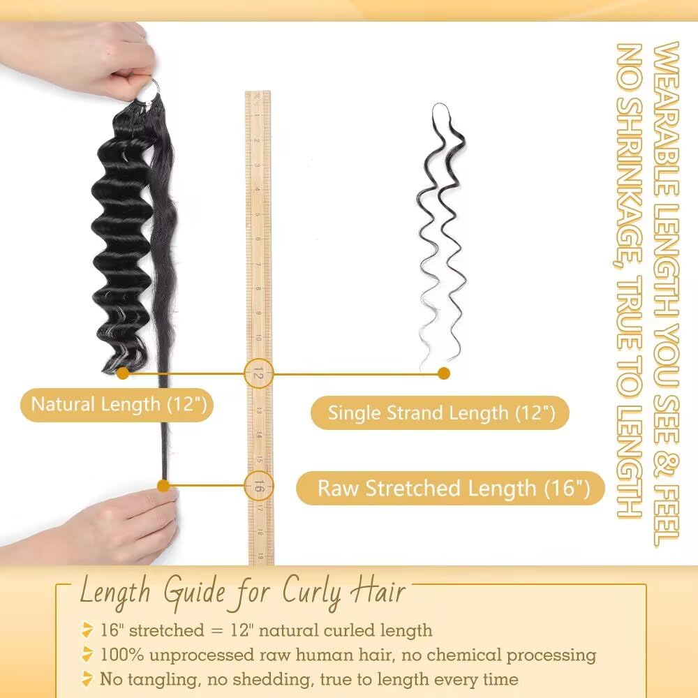 Human Crochet Hair for Black Women 22 Inch Deep Ocean Wave Bundles Human Hair Pre-separated 240 Strands 300G Invisible Miracle Knots Feather Crochet Human Hair Extensions T27#