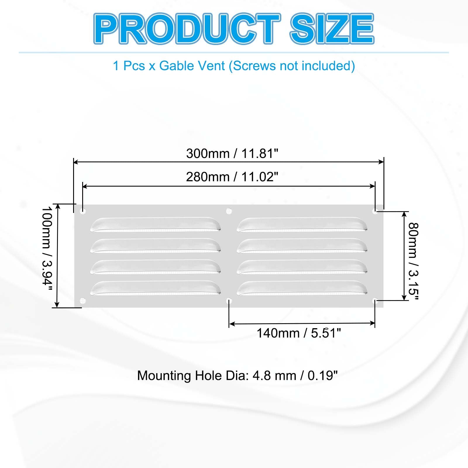 PATIKIL 4x12 Inch Aluminum Vent Cover - Image 2