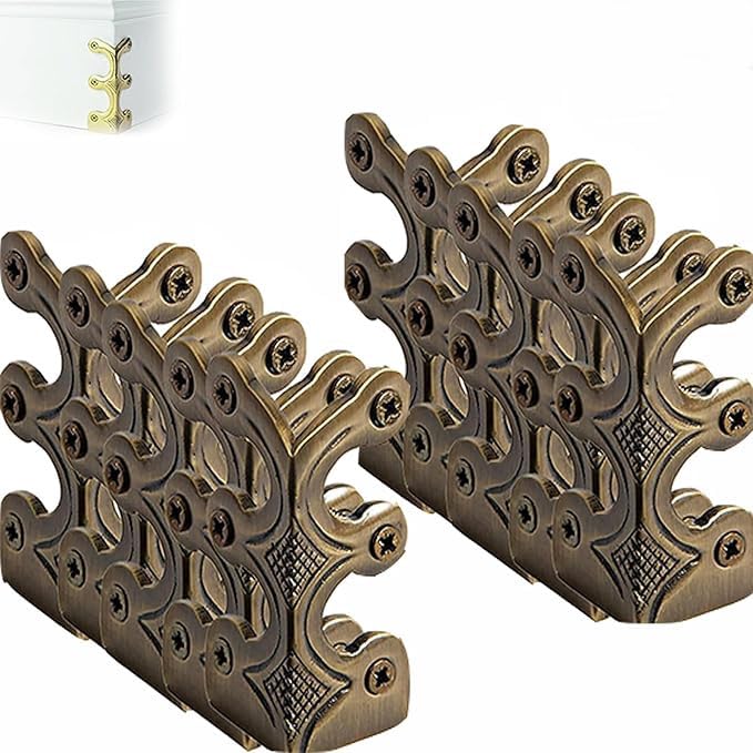 Skiffers Baseboard Corner Protectors,Skirting Board Protectors,Solid Brass Skirting Board Corner Protectors,Baseboard Corner Protectors,Vintage Solid Brass Skirting Board Protectors (Bronze, 10 pcs)